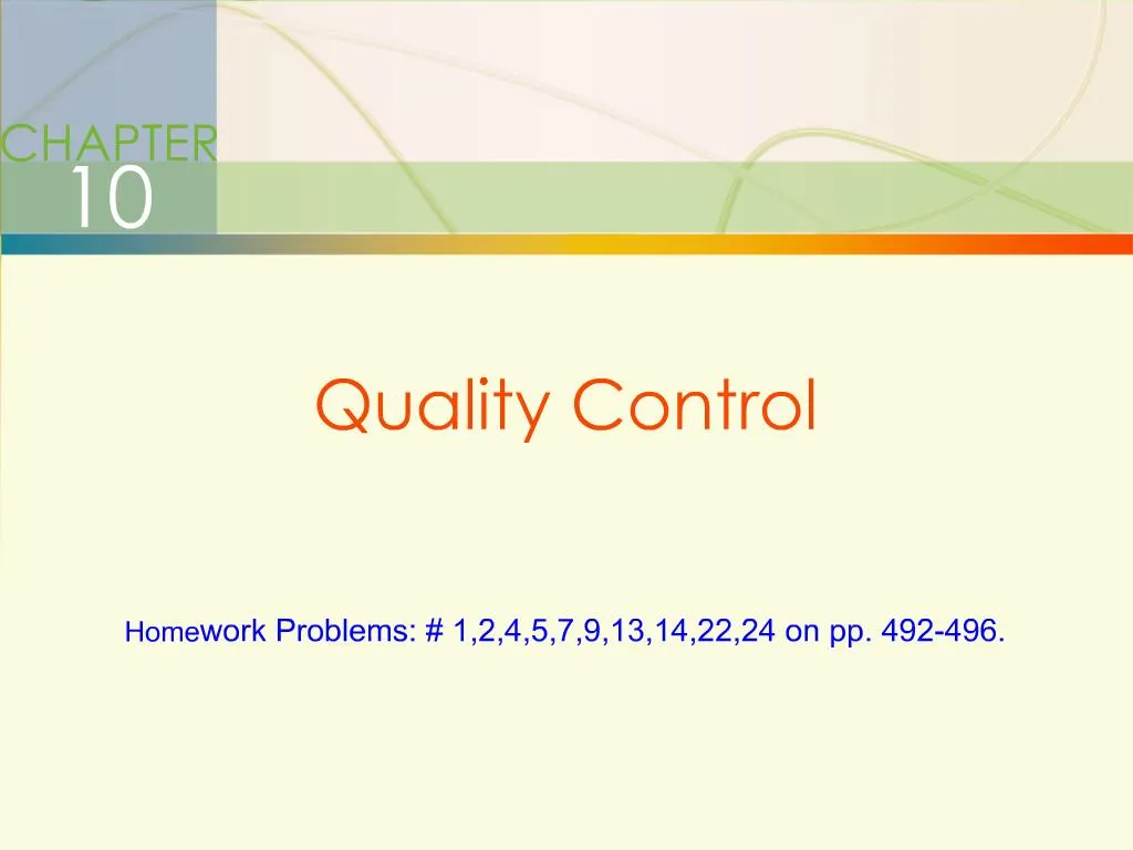 need of quality in process control presentation download