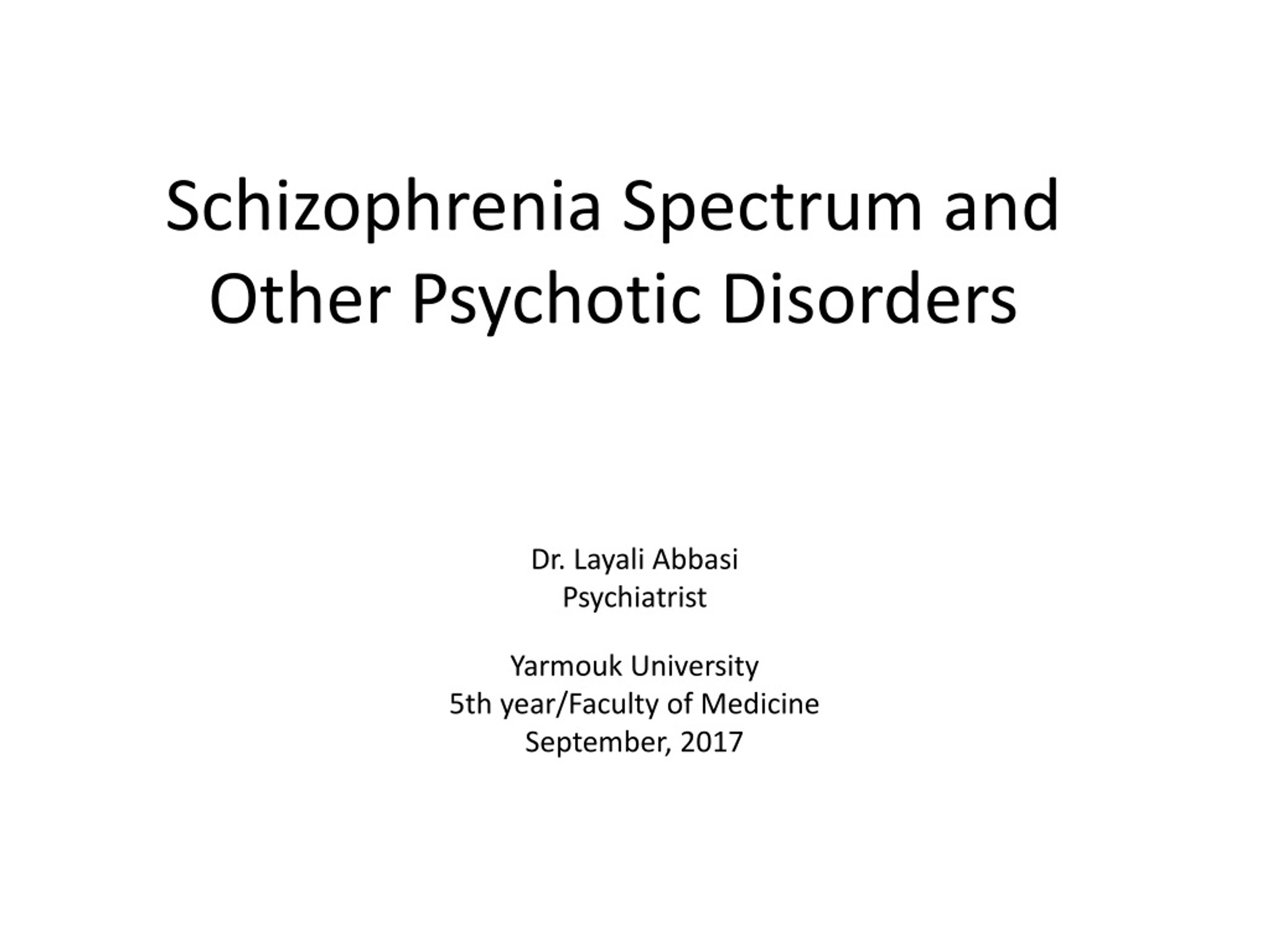 PPT - Schizophrenia Spectrum and Other Psychotic Disorders PowerPoint ...