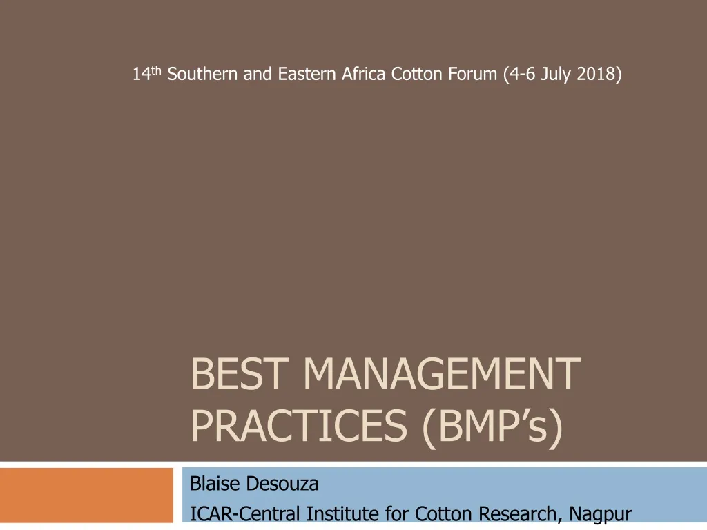 PPT - Best Management Practices (BMP’ S ) PowerPoint Presentation, Free ...