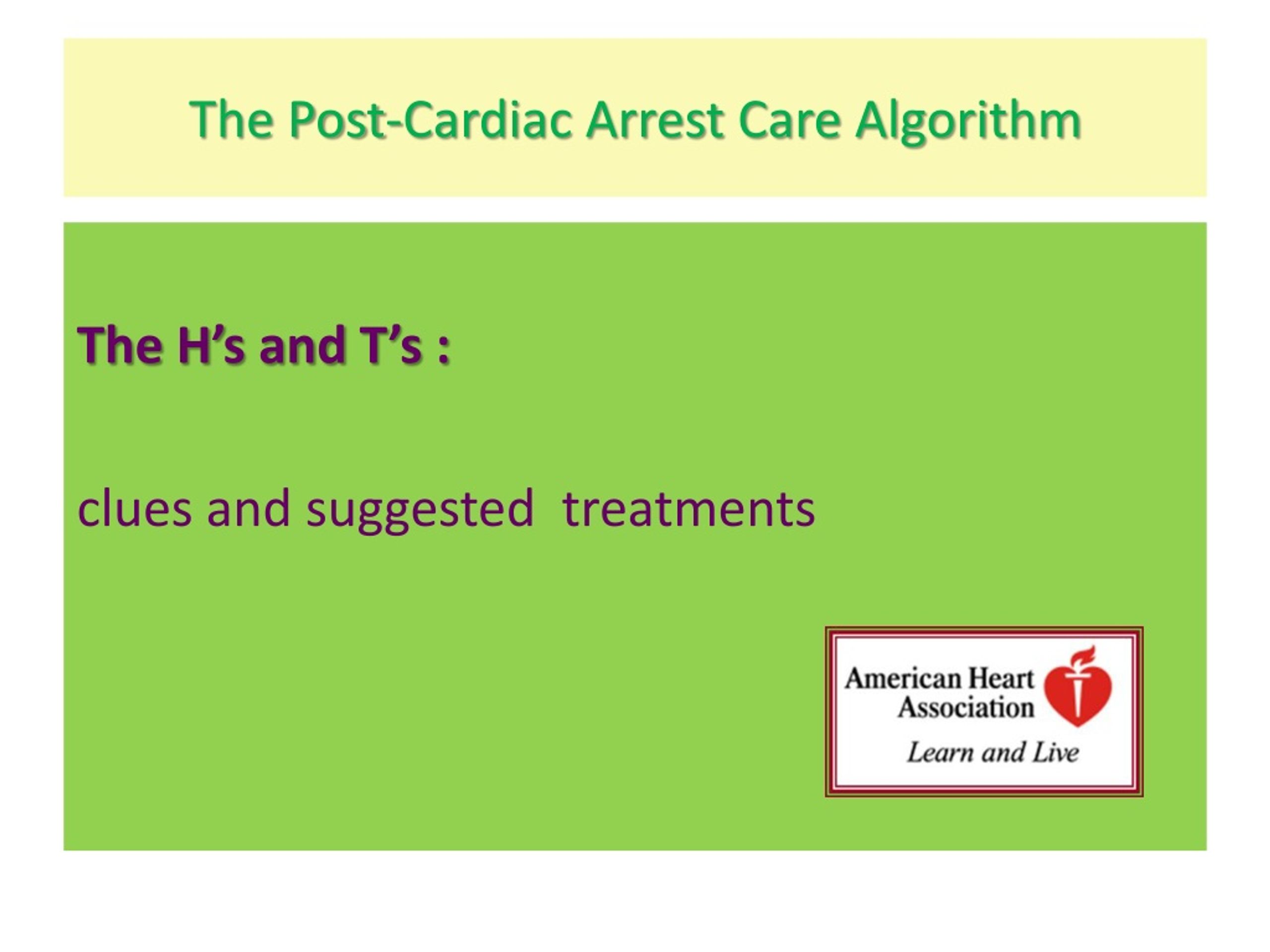 PPT PostCardiac Arrest Care AHA 2015 PowerPoint Presentation, free