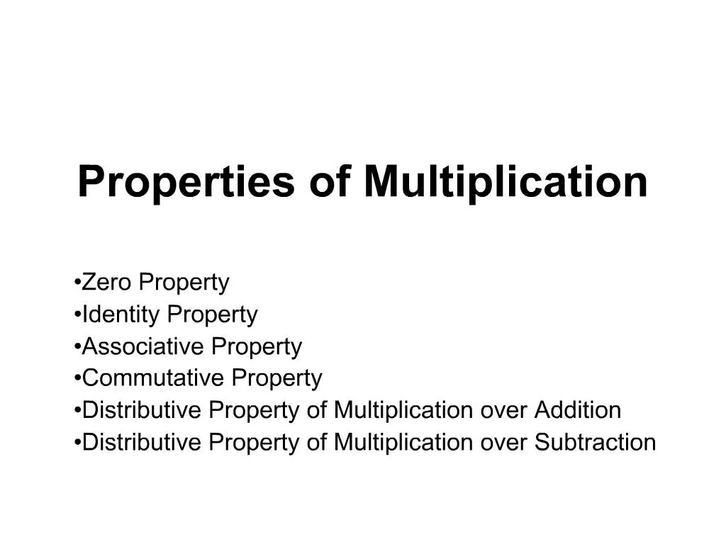 Ppt Properties Of Multiplication Powerpoint Presentation Free Download Id640017 1855