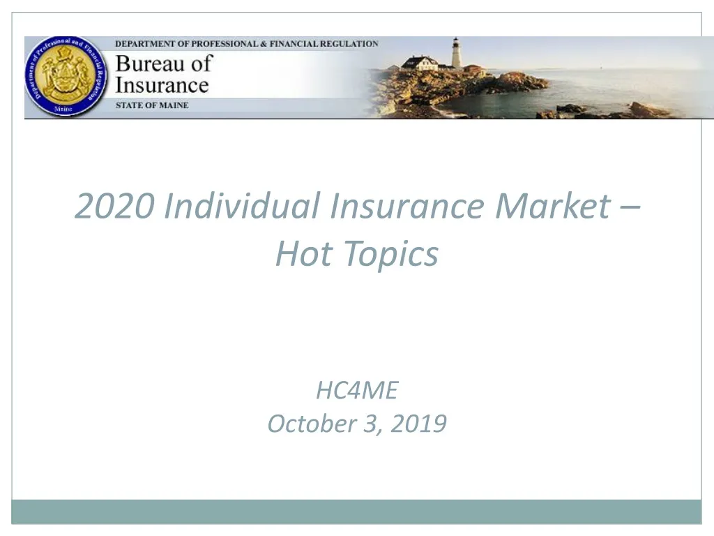 2020 individual insurance market hot topics n.