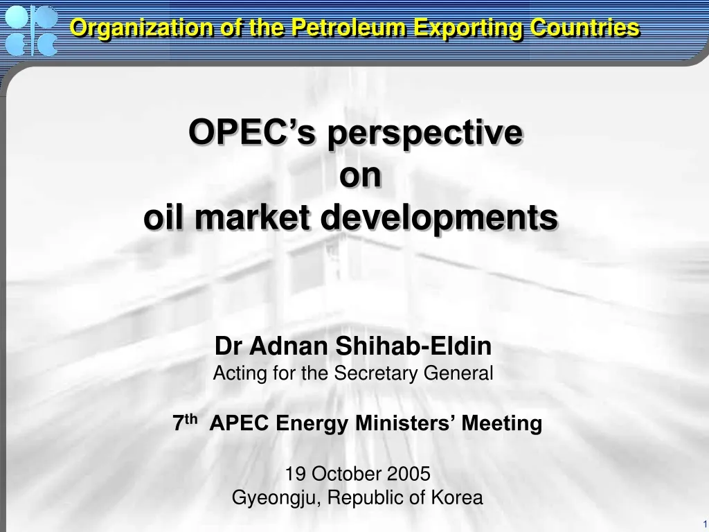 organization of the petroleum exporting countries n.