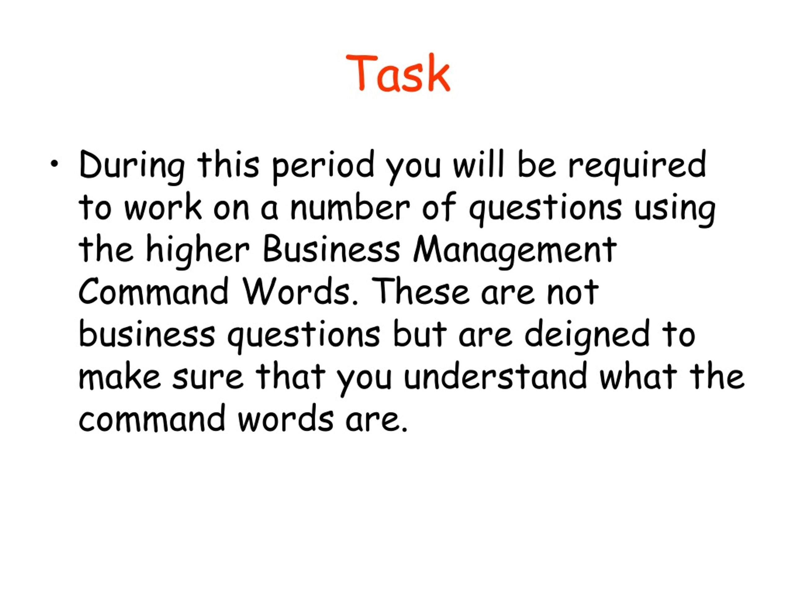 word tasks meaning