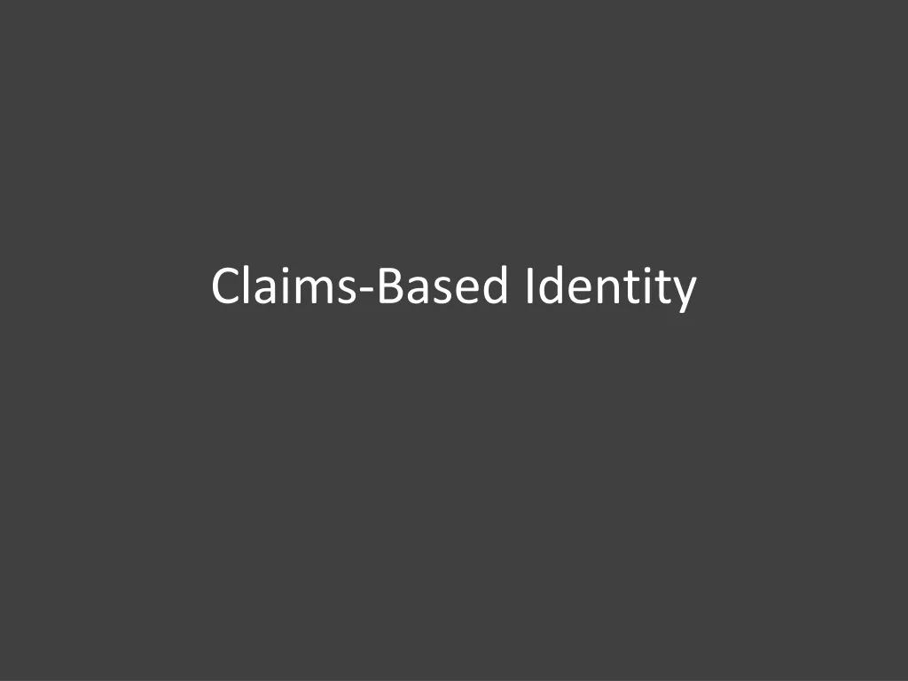 claims based identity n.