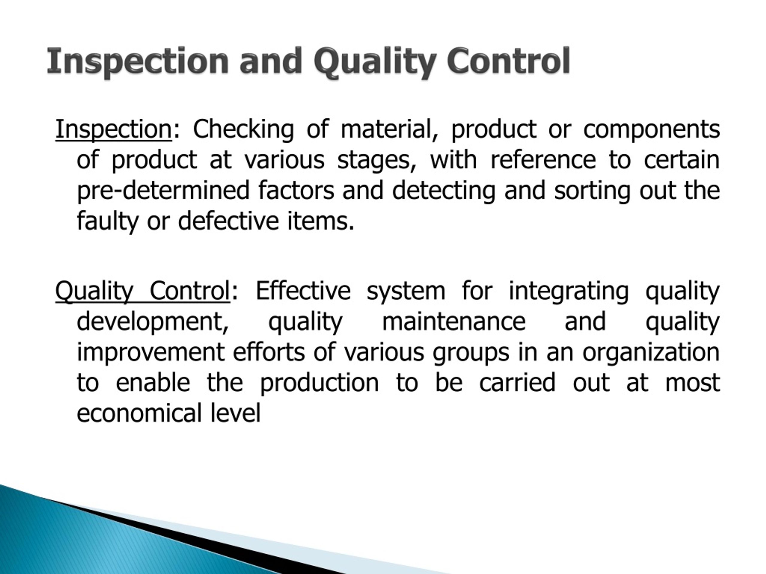 PPT - QUALITY CONTROL PowerPoint Presentation, free download - ID:646664