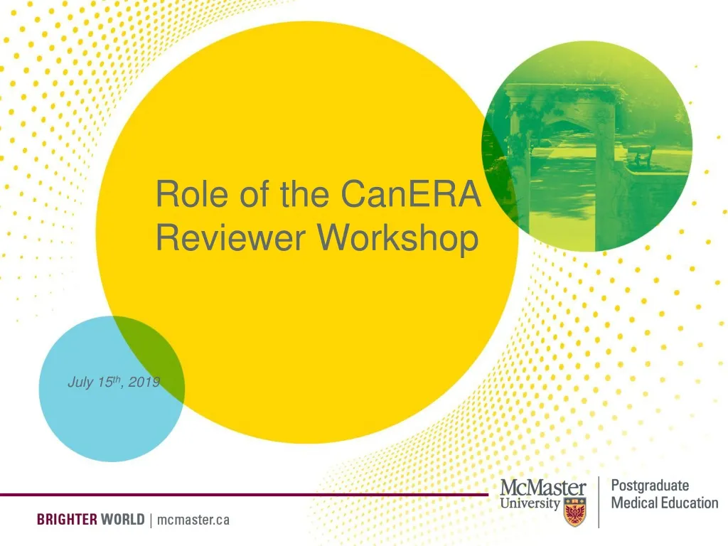 role of the canera reviewer workshop n.