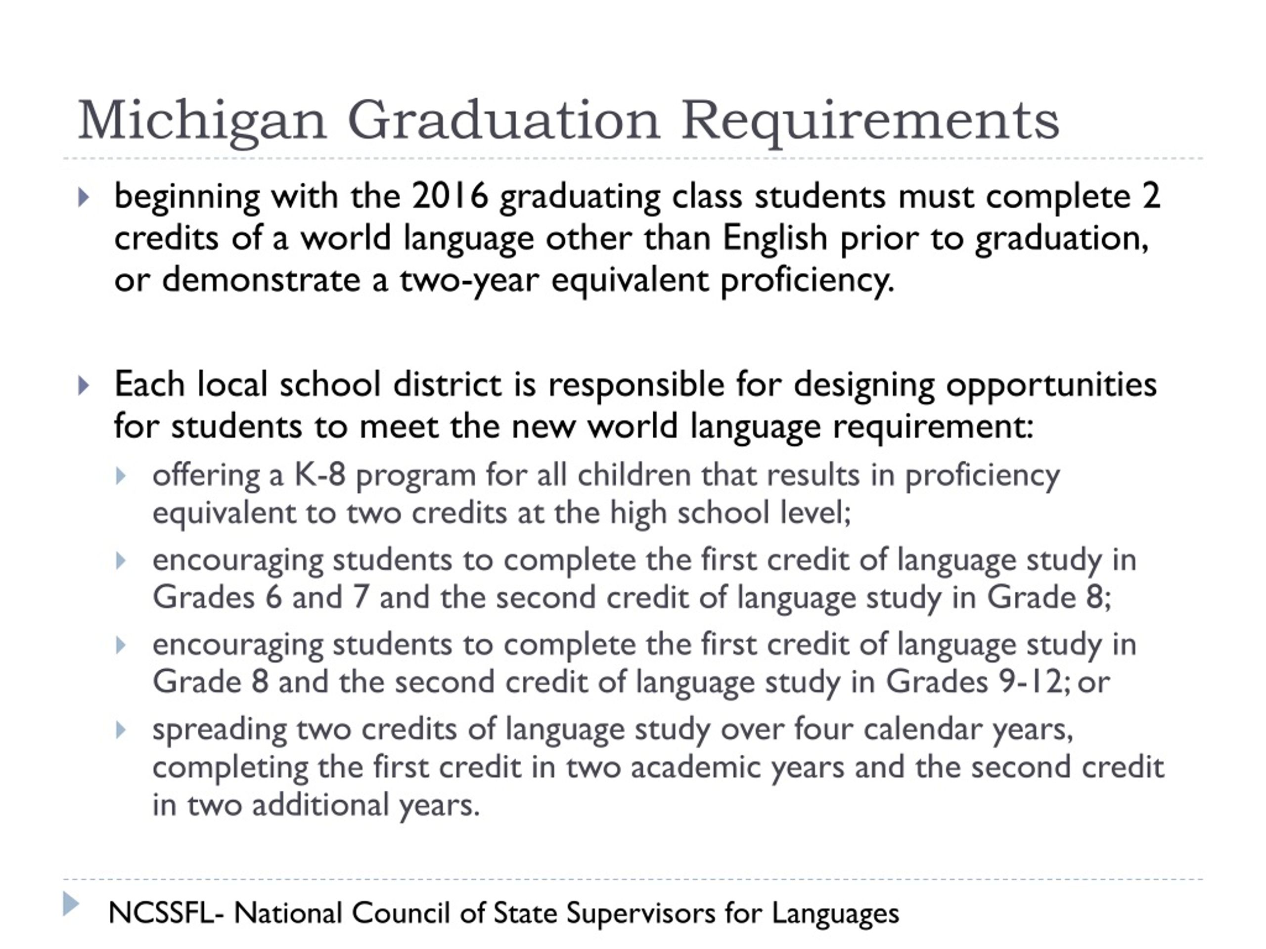 State Of Michigan Graduation Requirements 2025