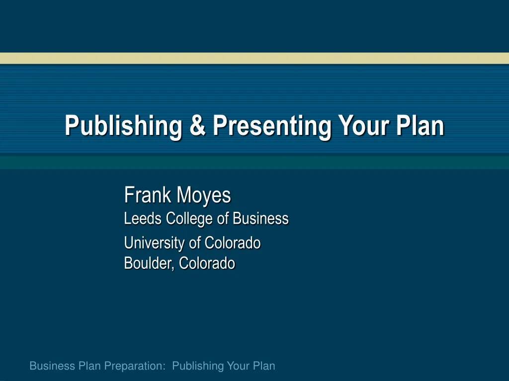 publishing presenting your plan n.