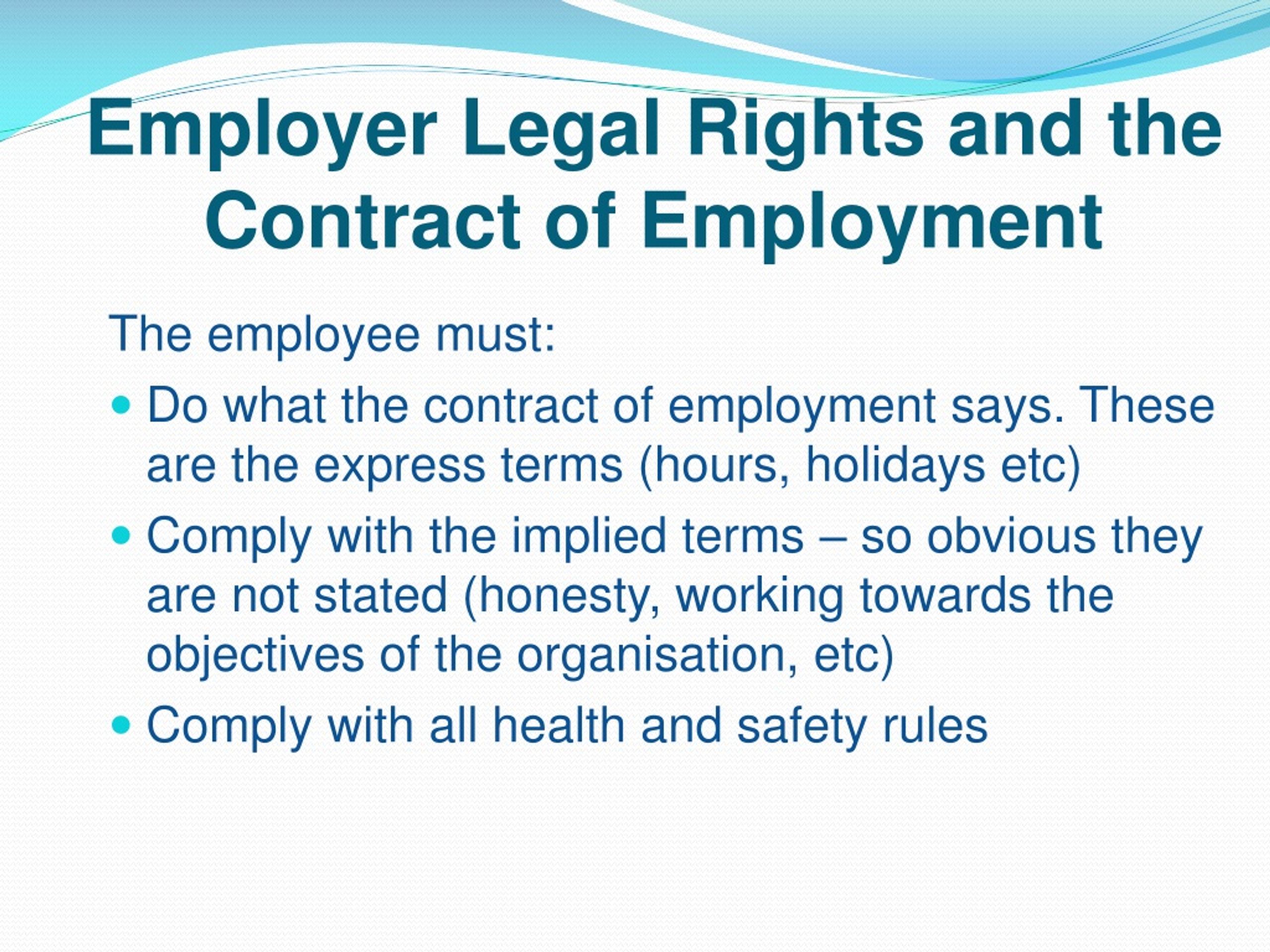 What Are The Rights Of An Employer