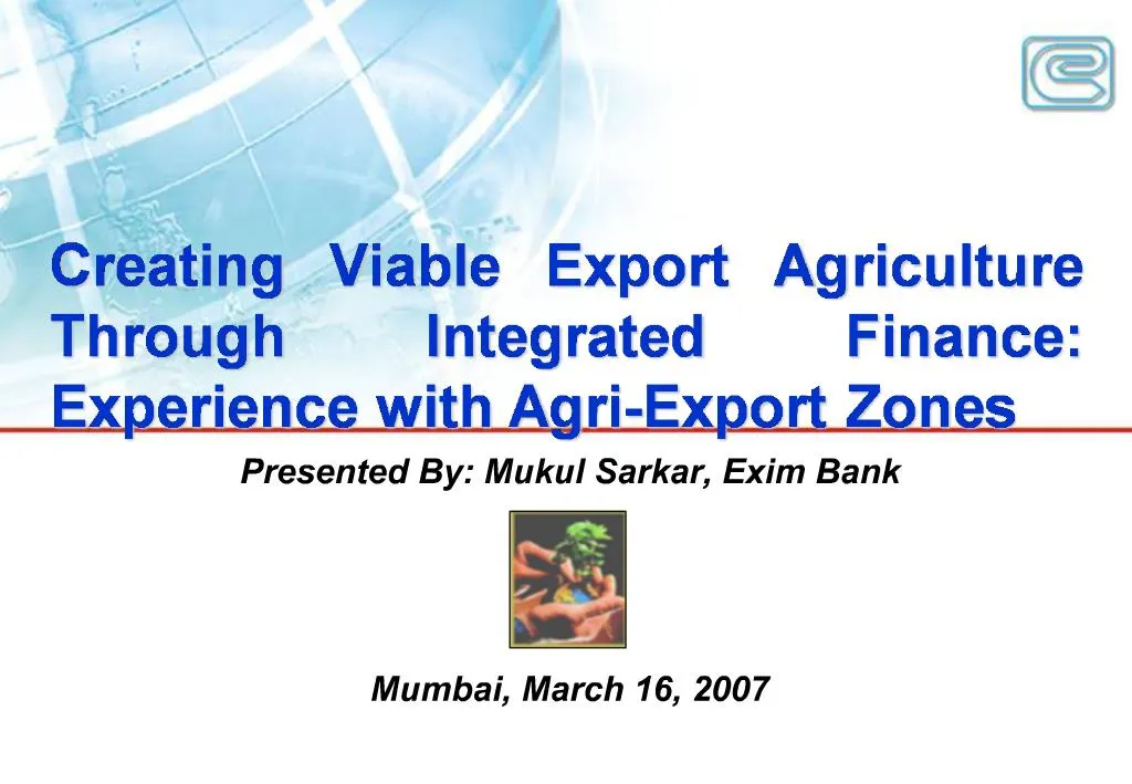 PPT Creating Viable Export Agriculture Through Integrated Finance