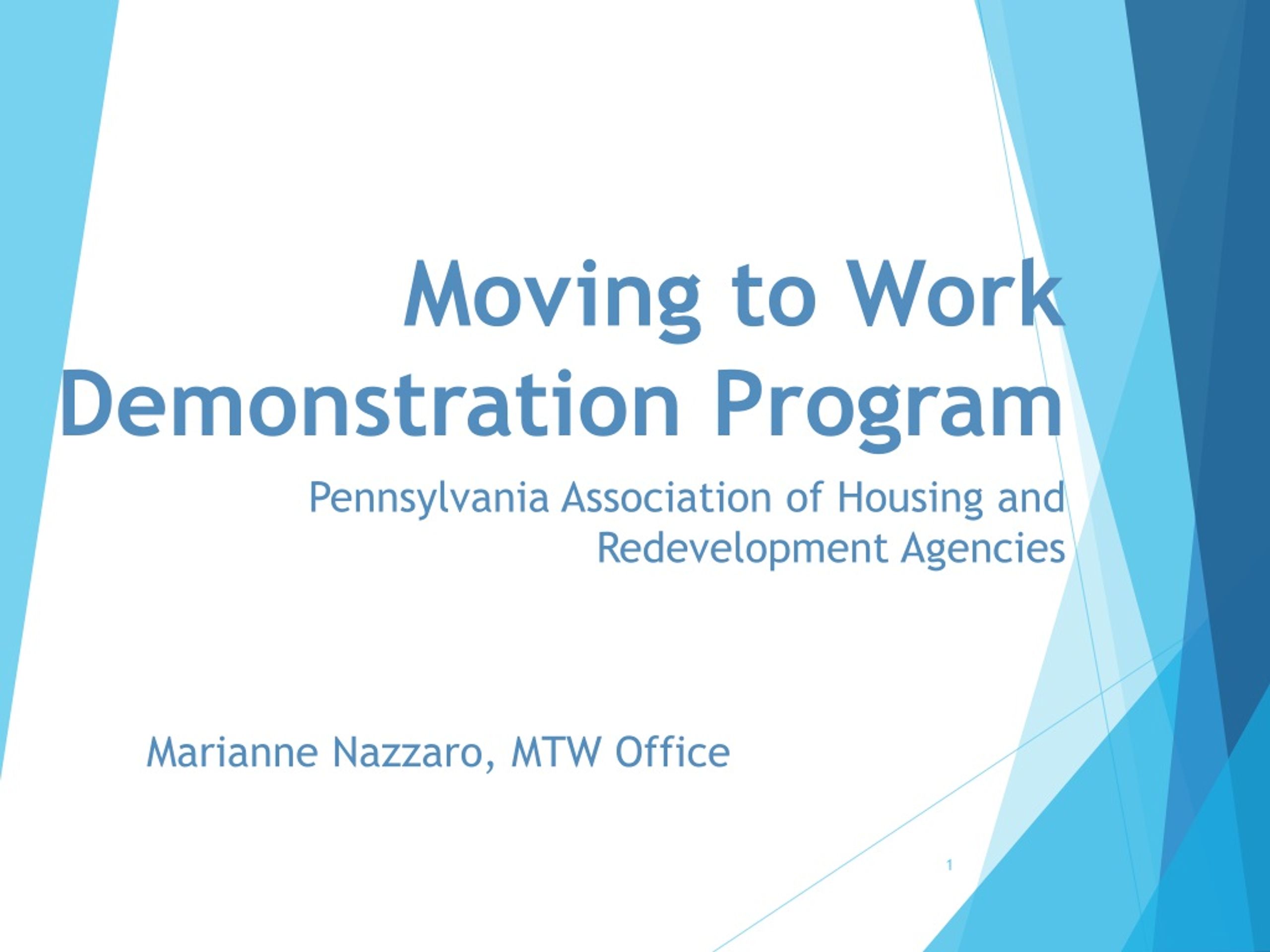 PPT Moving to Work Demonstration Program PowerPoint Presentation