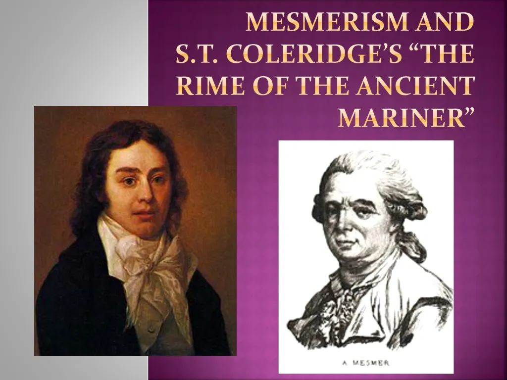 mesmerism and s t coleridge s the rime of the ancient mariner n.
