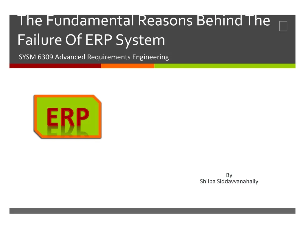 PPT - The Fundamental Reasons Behind The Failure Of ERP System ...