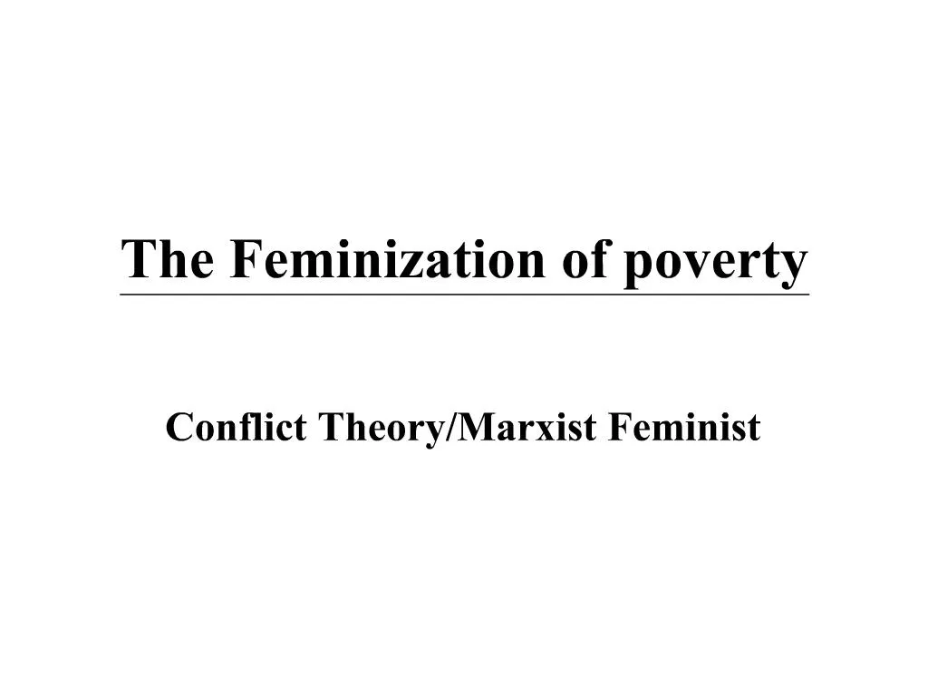 case study on feminization of poverty