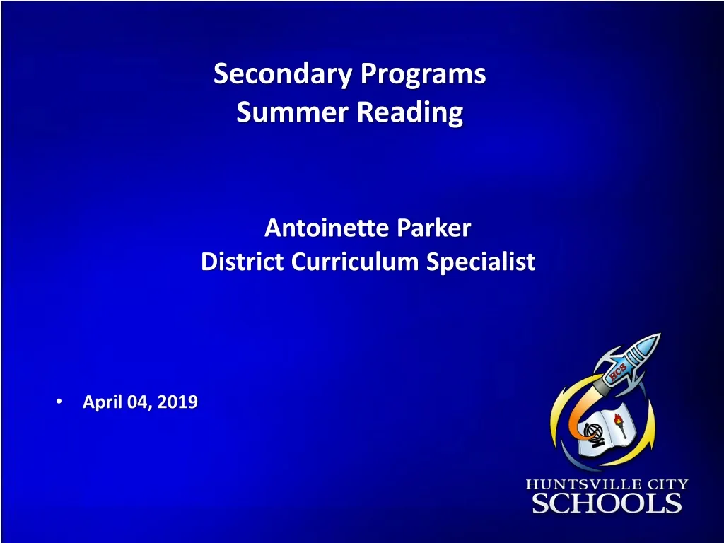 secondary programs summer reading n.