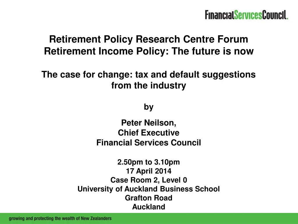 retirement policy research centre forum n.