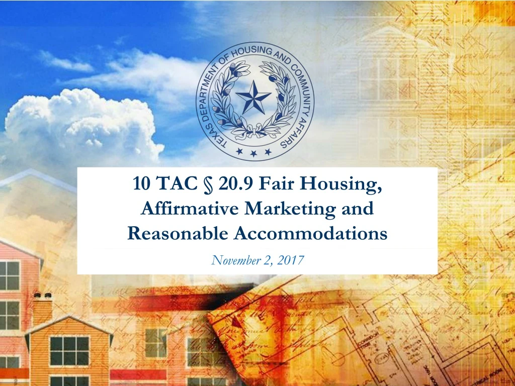 PPT 10 TAC 20 9 Fair Housing Affirmative Marketing And Reasonable Accommodations PowerPoint