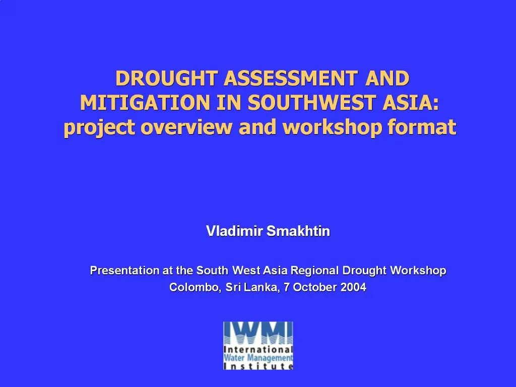 drought assessment case study ppt