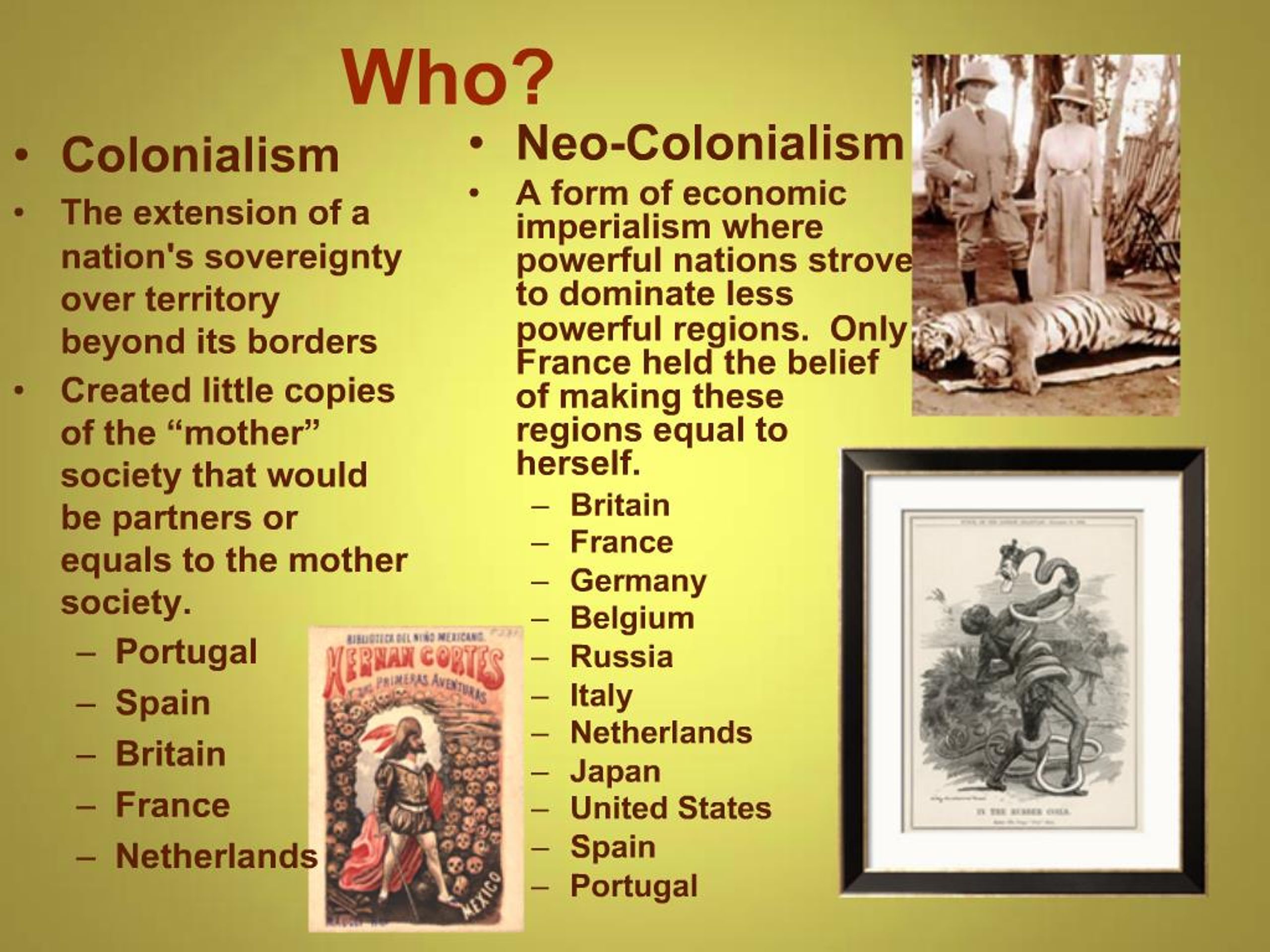 what is the difference between colonialism and neocolonialism