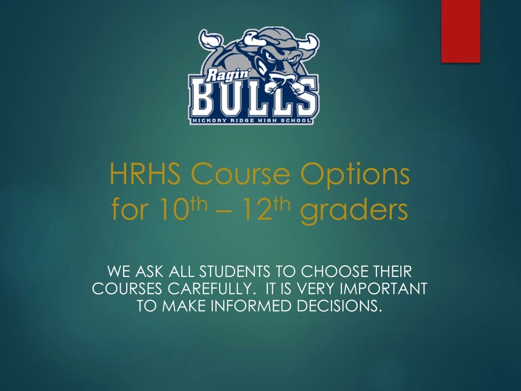 hrhs course options for 10 th 12 th graders n.