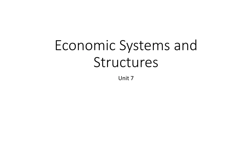 economic systems and structures n.