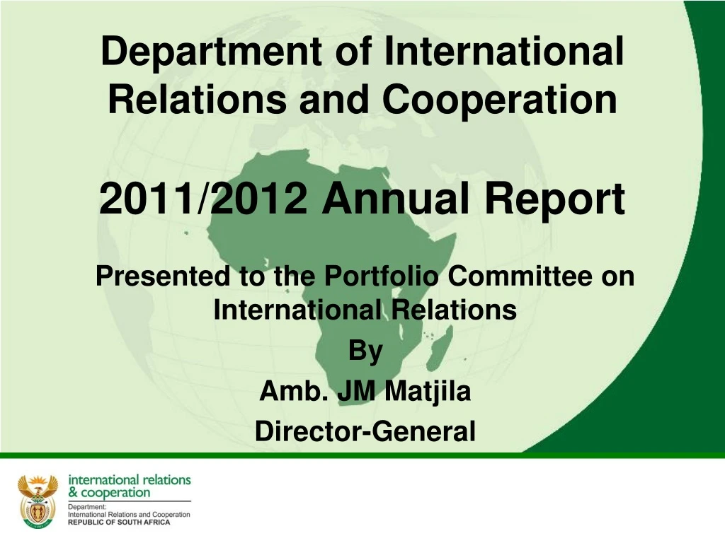 department of international relations and cooperation 2011 2012 annual report n.