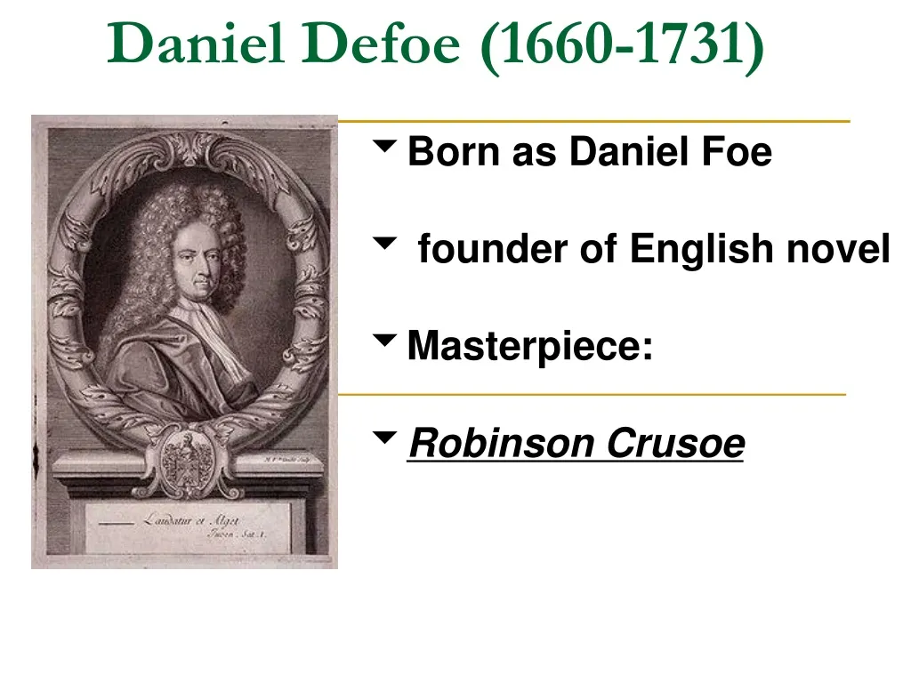 daniel defoe 1660 1731 n.