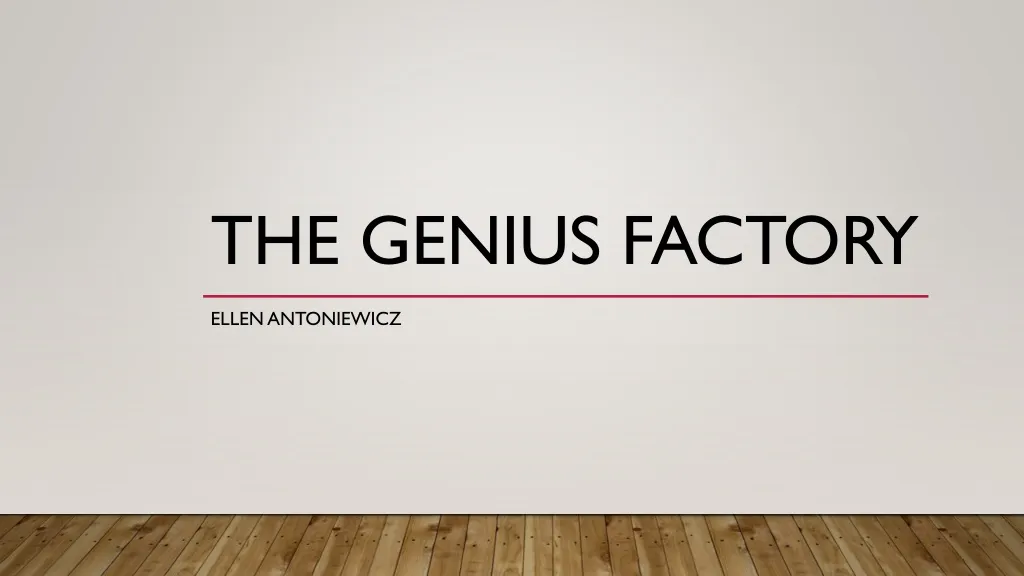 the genius factory n.