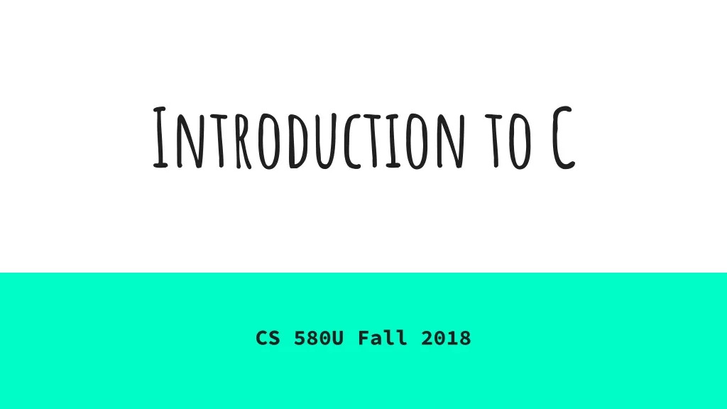 introduction to c presentation