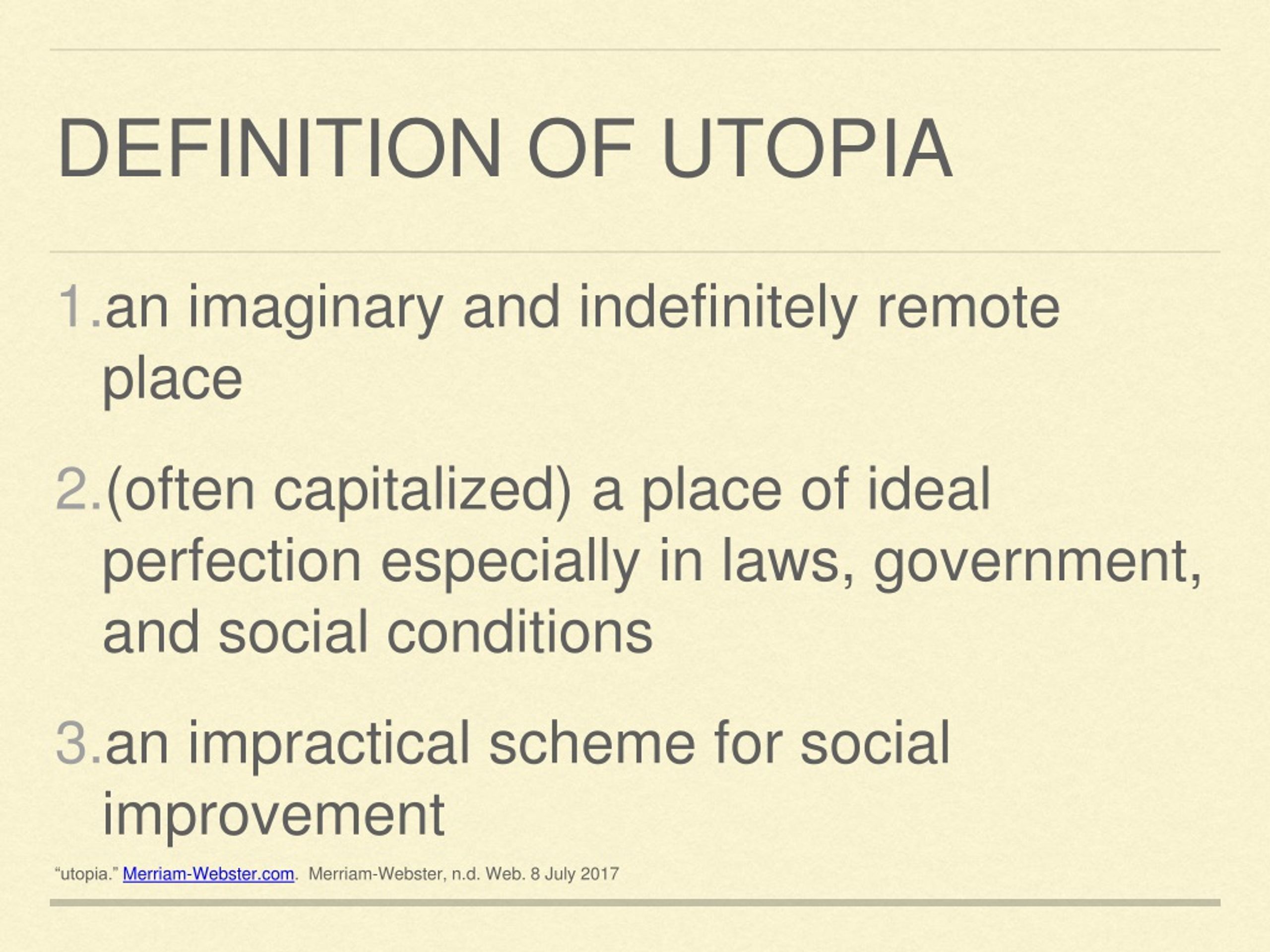 what is the thesis of utopia