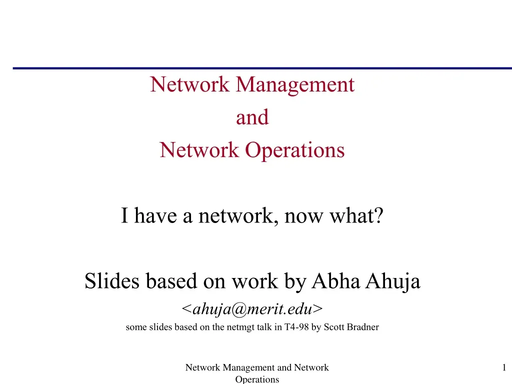 network management and network operations i have n.