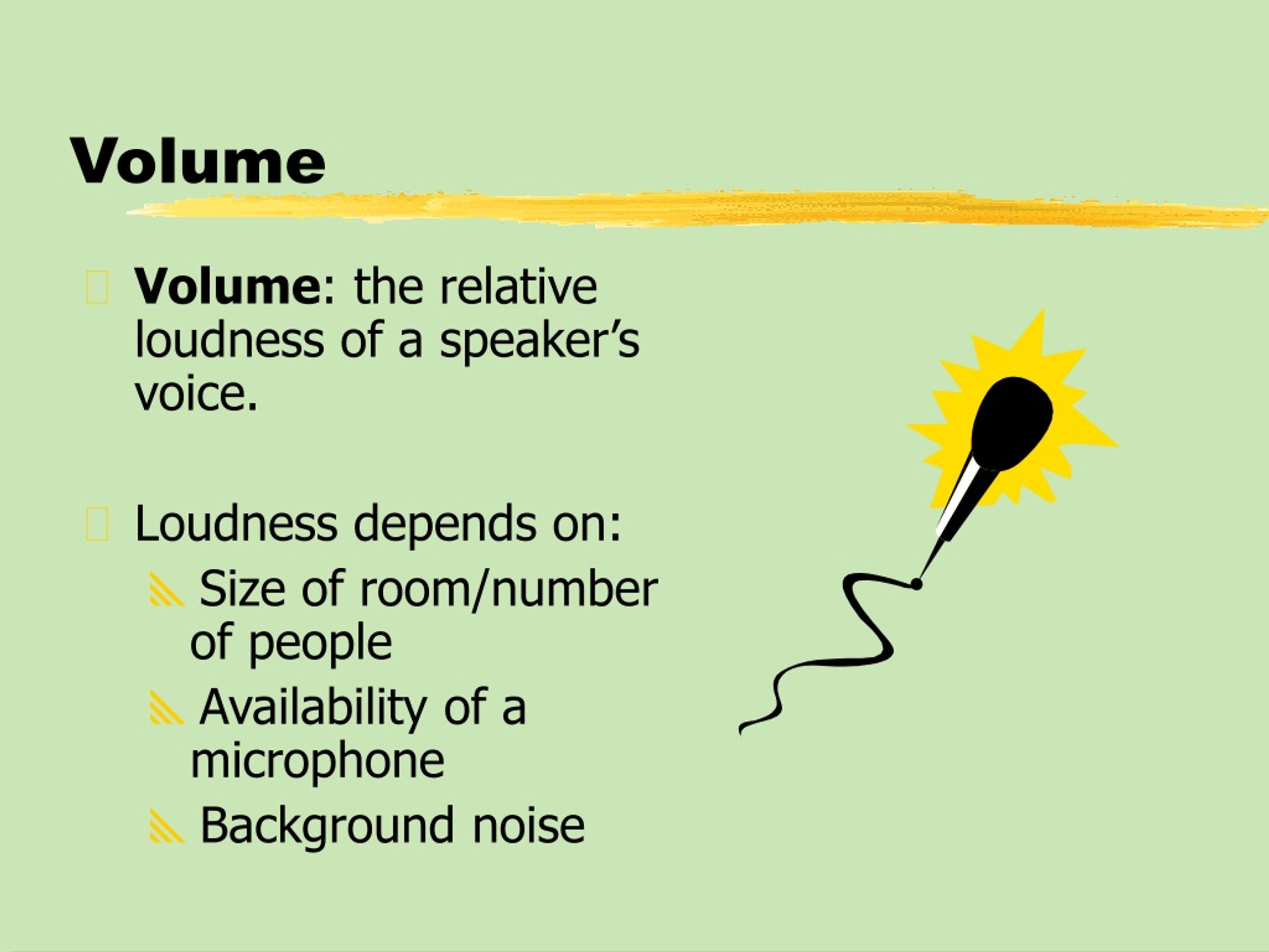 what is speech volume meaning
