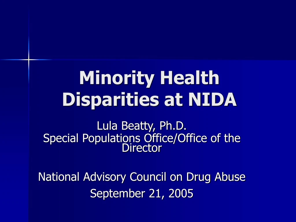 minority health disparities at nida n.