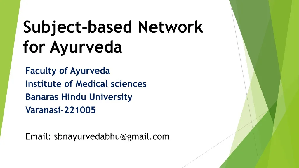 subject based network for ayurveda n.