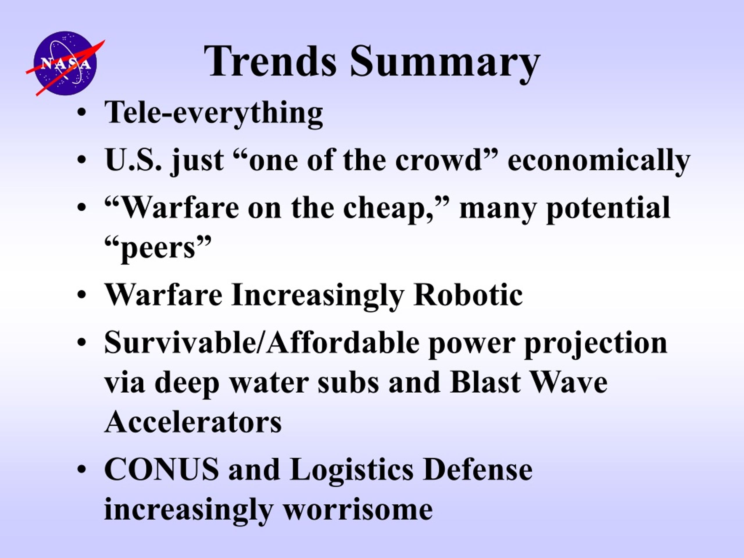 PPT Future Strategic Issues/Future Warfare [Circa 2025] PowerPoint