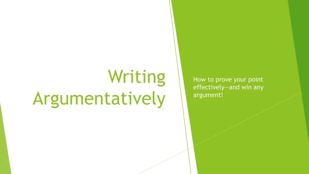 writing argumentatively n.