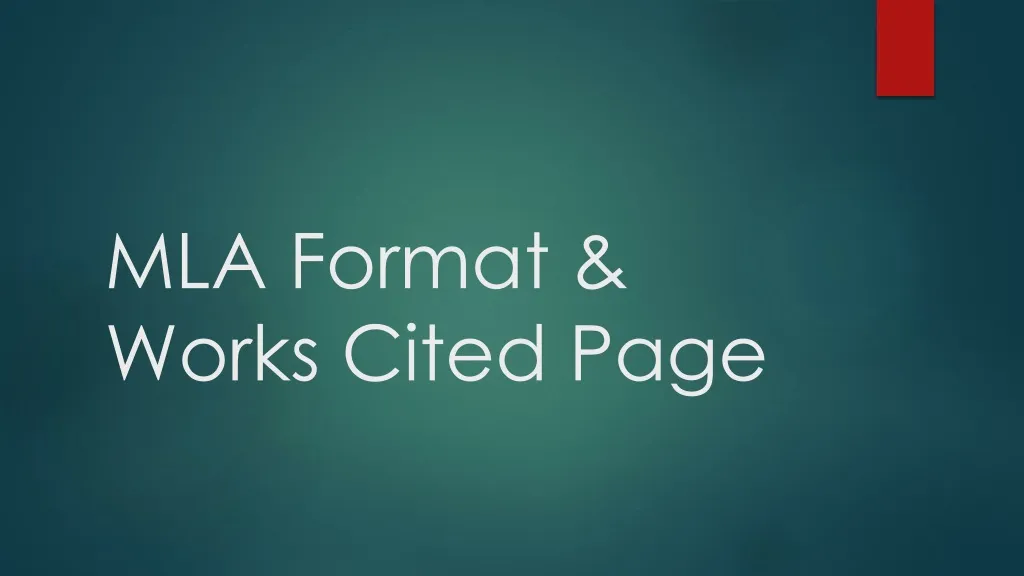 mla format works cited page n.