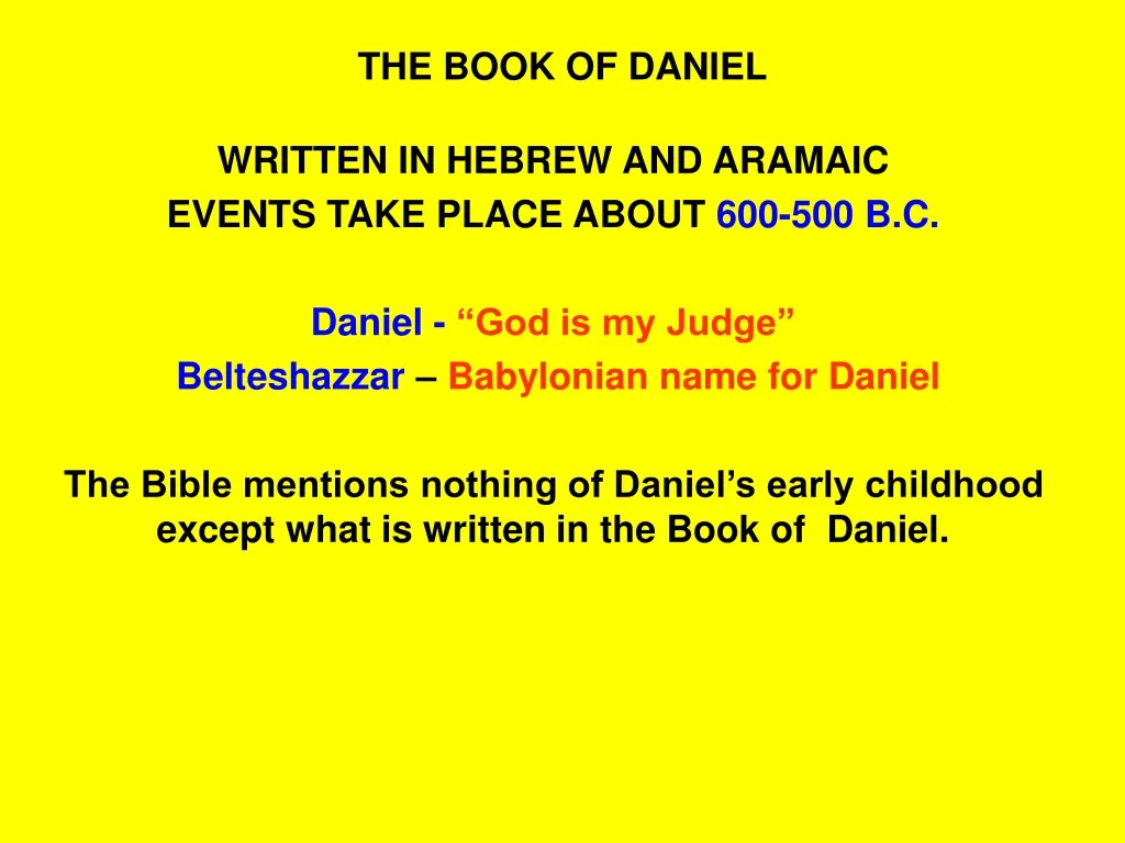 purpose of the book of daniel