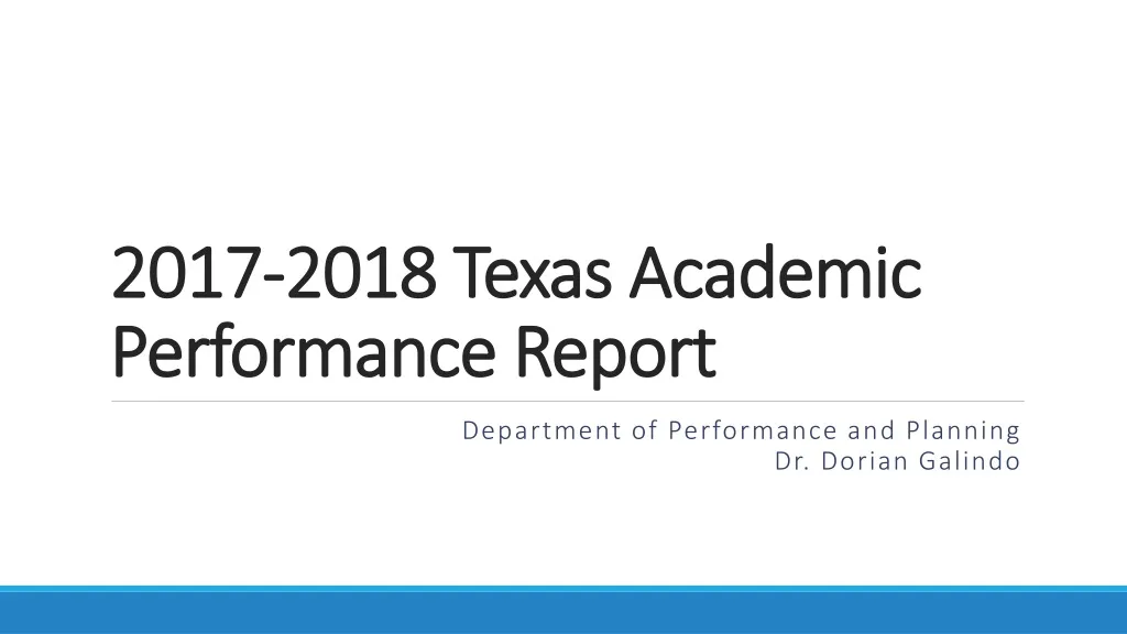 2017 2018 texas academic performance report n.