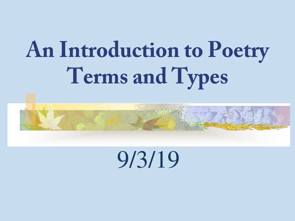 an introduction to poetry terms and types n.