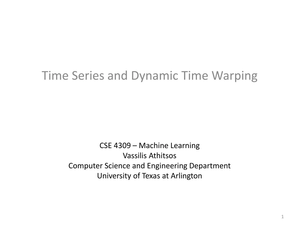 time series and dynamic time warping n.