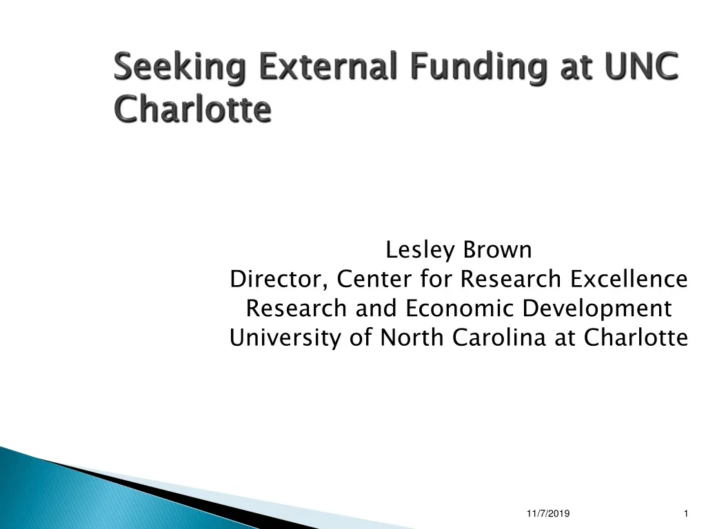 seeking external funding at unc charlotte n.