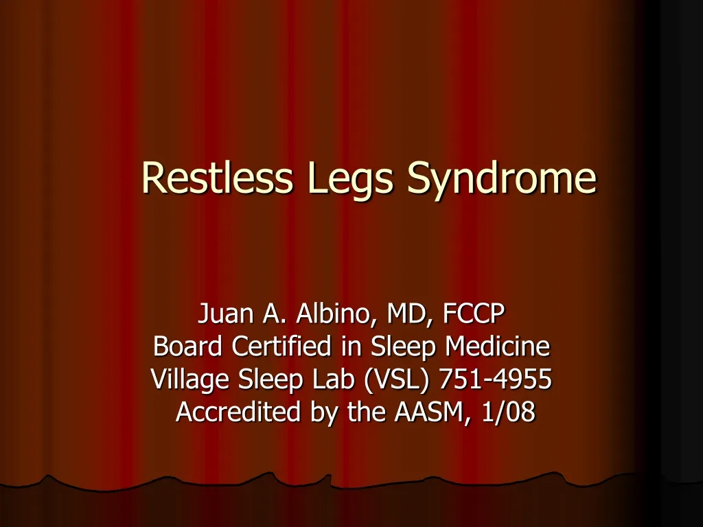 restless legs syndrome n.