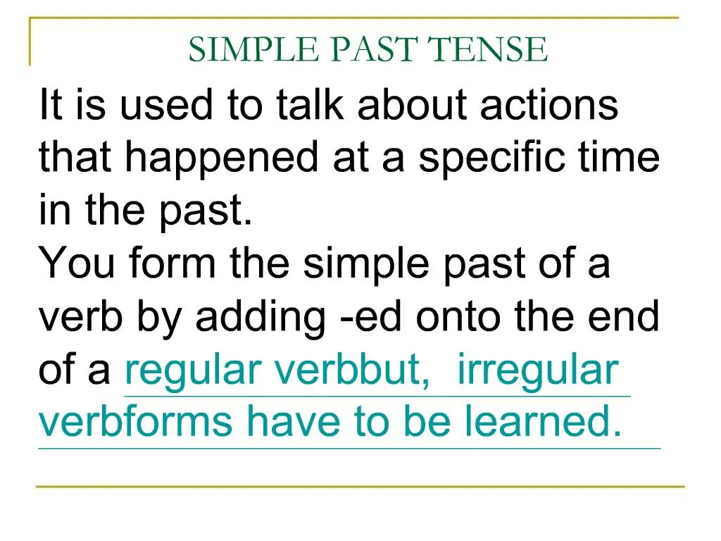 PPT - SIMPLE PAST TENSE PowerPoint Presentation, Free Download - ID:692793