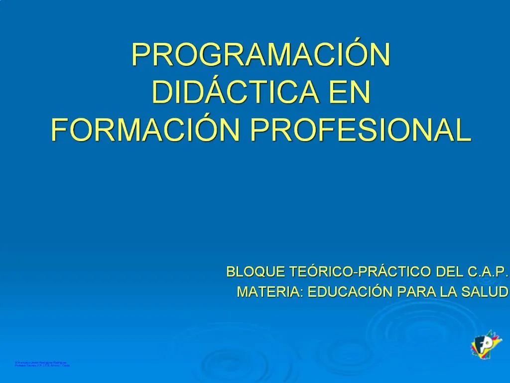 PPT - PROGRAMACI N DID CTICA EN FORMACI N PROFESIONAL PowerPoint ...