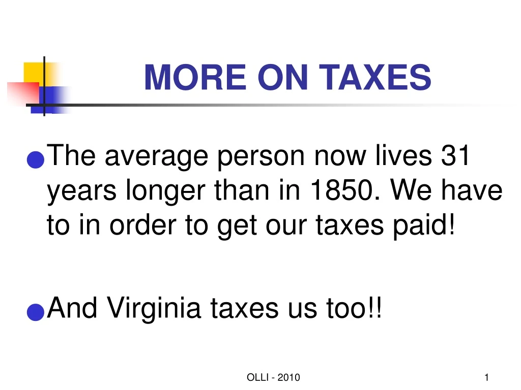 more on taxes n.