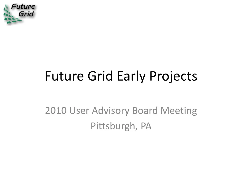 future grid early projects n.