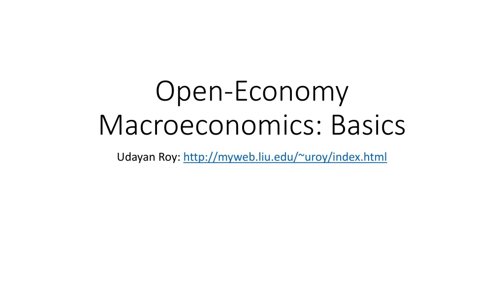 open economy macroeconomics basics n.