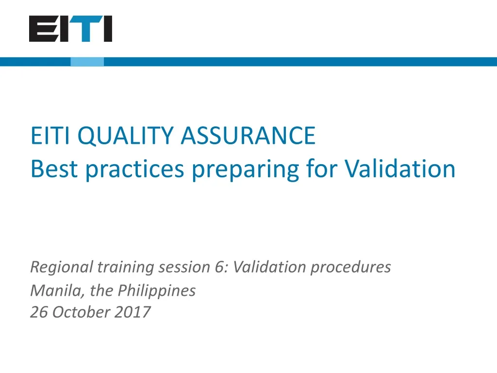 eiti quality assurance best practices preparing for validation n.